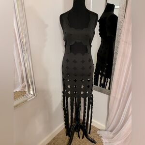 A.W.A.K.E MODE Black Polka Dot Dress